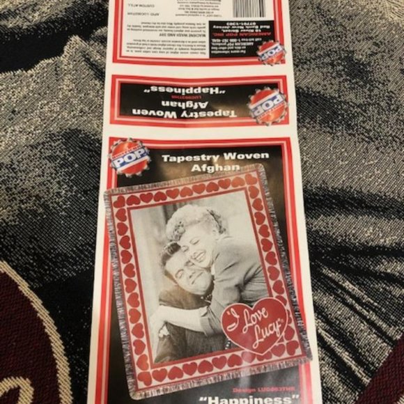 🔴 NEW Vintage I Love Lucy " Happiness " Throw Blanket Afghan - Collectors Jewel - Picture 4 of 5